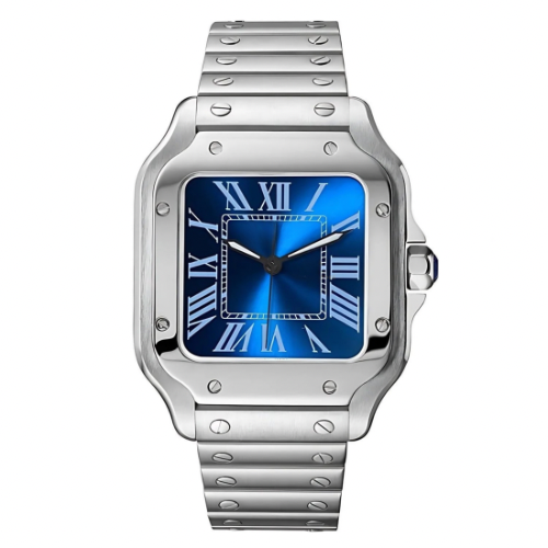 SANTOS MOD BLAUES ZIFFERBLATT